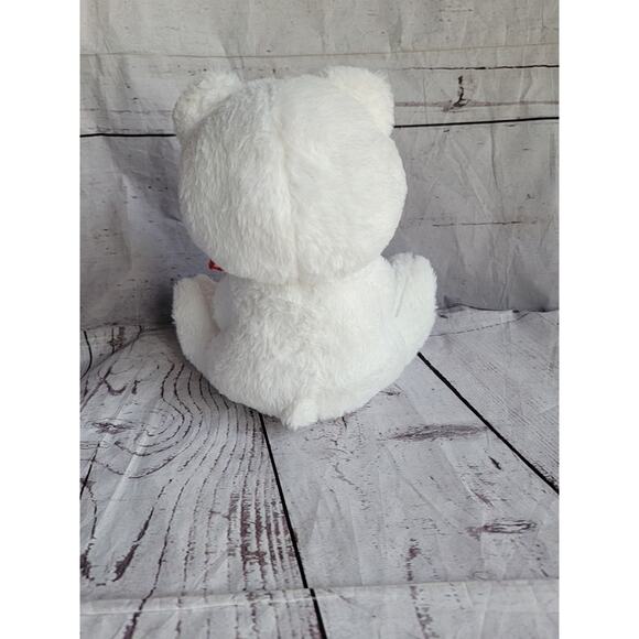 American Greetings White Teddy Bear Plush Valentines Day Heart Stuffed Animal - Picture 7 of 9